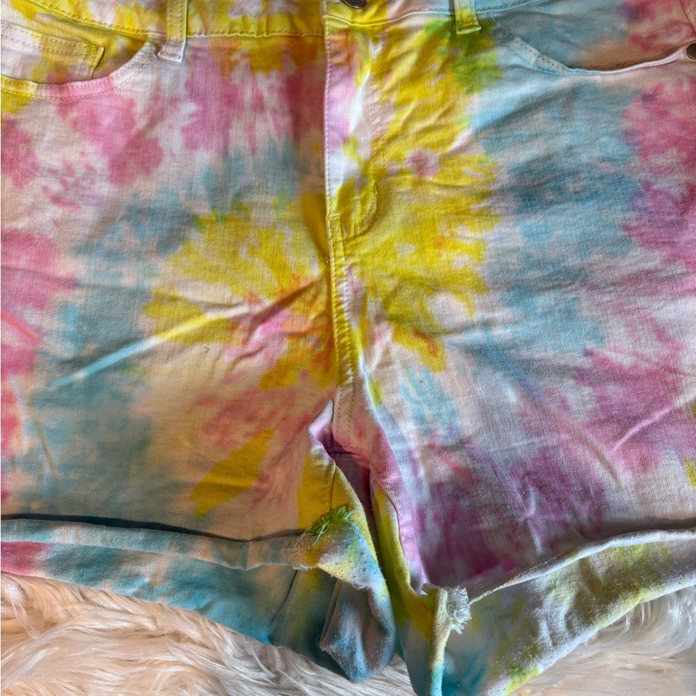 Judy blue colorful Tie-Dye Women's Shorts - Picture 2 of 10
